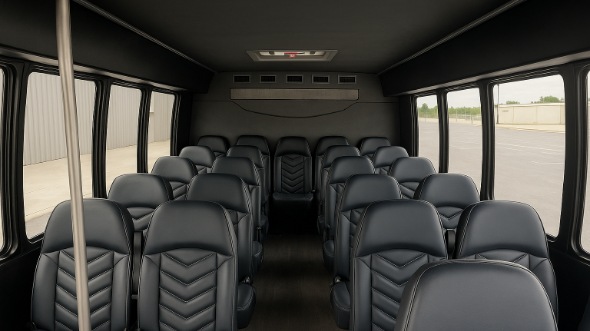 Interior of Charter Bus Company Florissant's 28 Passenger Mini bus in Florissant