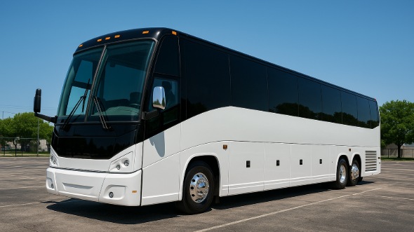 Exterior of Charter Bus Company Florissant's 50 Passenger Charter Bus in Florissant