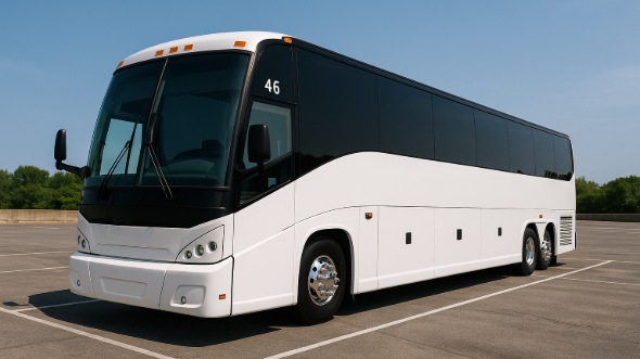 Exterior of Charter Bus Company Florissant's 54 Passenger Charter Bus in Florissant