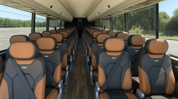Interior of Charter Bus Company Florissant's 54 Passenger Charter Bus in Florissant