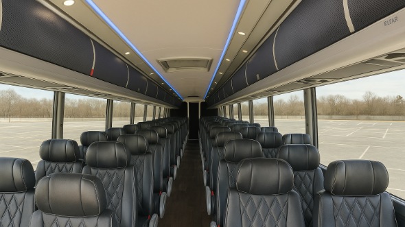 Interior of Charter Bus Company Florissant's 56 Passenger Charter Bus in Florissant